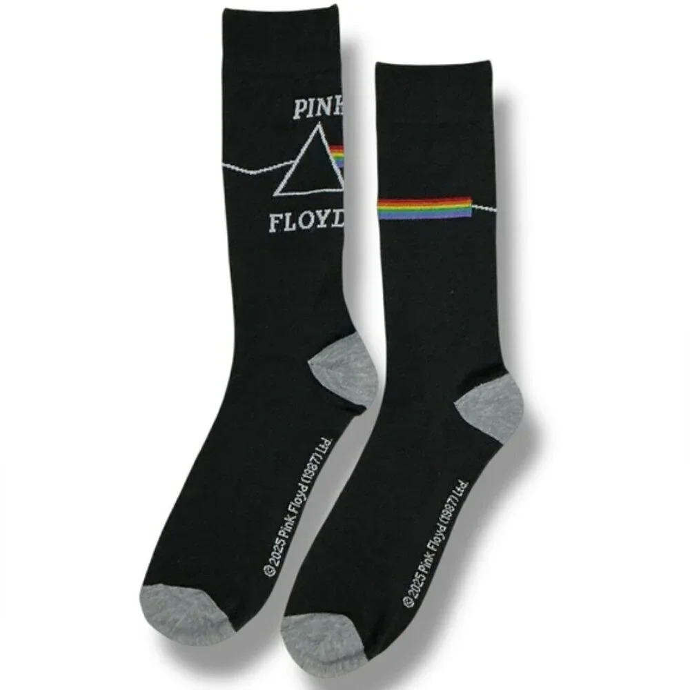 Pink Floyd Crew Socks Novelty Mid Calf Casual Dress Black Unisex Adult One Size - Picture 3 of 16